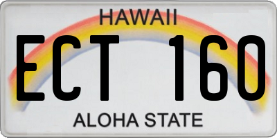 HI license plate ECT160