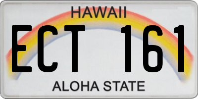 HI license plate ECT161
