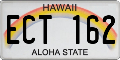 HI license plate ECT162