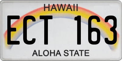 HI license plate ECT163