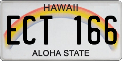 HI license plate ECT166