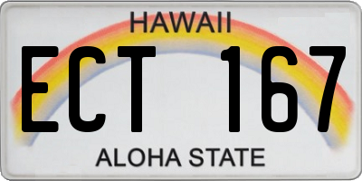 HI license plate ECT167