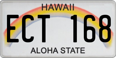 HI license plate ECT168