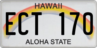 HI license plate ECT170