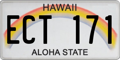 HI license plate ECT171