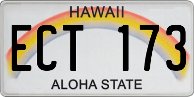 HI license plate ECT173