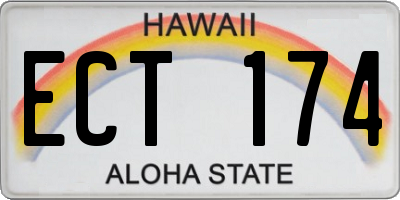 HI license plate ECT174