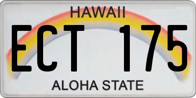 HI license plate ECT175