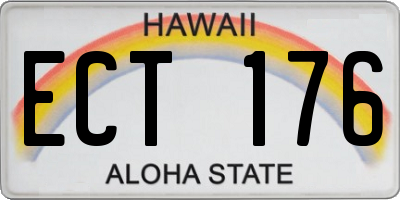 HI license plate ECT176