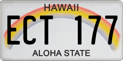 HI license plate ECT177