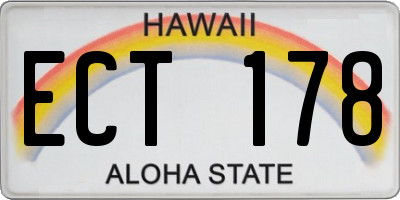 HI license plate ECT178