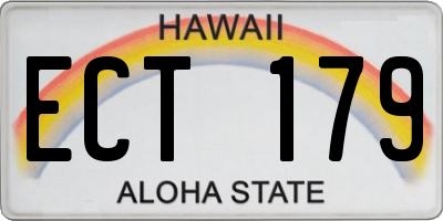 HI license plate ECT179