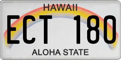 HI license plate ECT180