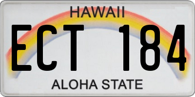 HI license plate ECT184