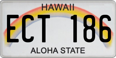 HI license plate ECT186