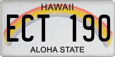 HI license plate ECT190
