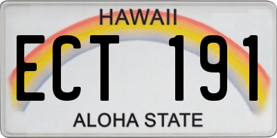 HI license plate ECT191