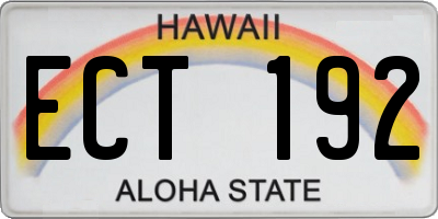 HI license plate ECT192