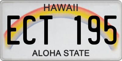 HI license plate ECT195