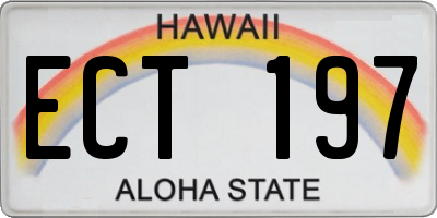 HI license plate ECT197