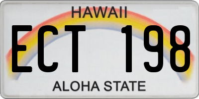 HI license plate ECT198