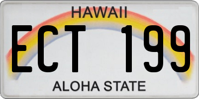 HI license plate ECT199