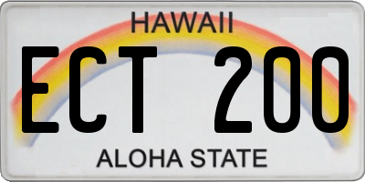 HI license plate ECT200