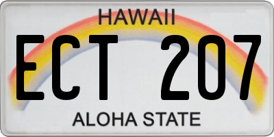 HI license plate ECT207