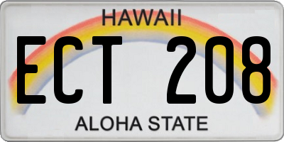 HI license plate ECT208