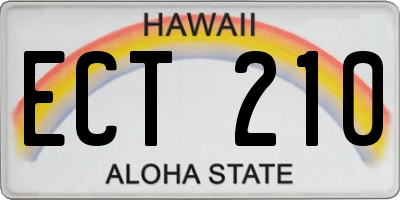 HI license plate ECT210