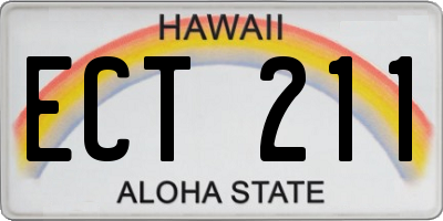 HI license plate ECT211