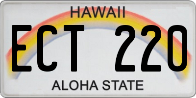 HI license plate ECT220