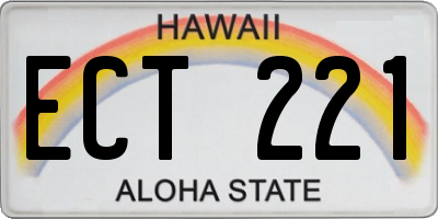 HI license plate ECT221