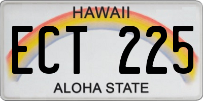 HI license plate ECT225