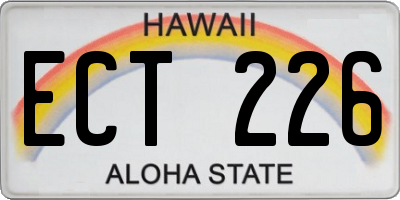 HI license plate ECT226