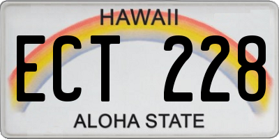 HI license plate ECT228