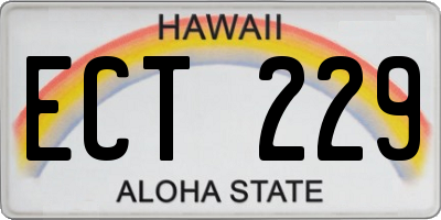 HI license plate ECT229