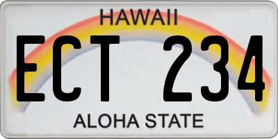 HI license plate ECT234