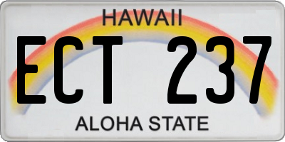 HI license plate ECT237