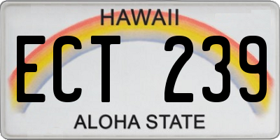 HI license plate ECT239