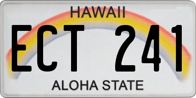 HI license plate ECT241