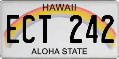HI license plate ECT242