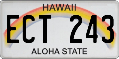 HI license plate ECT243