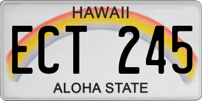HI license plate ECT245