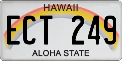 HI license plate ECT249
