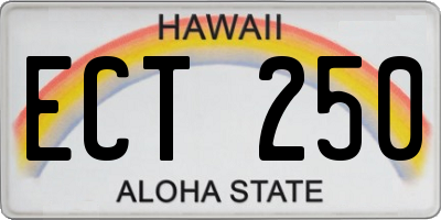 HI license plate ECT250