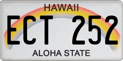 HI license plate ECT252