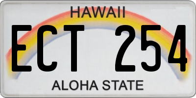 HI license plate ECT254