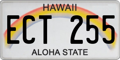 HI license plate ECT255