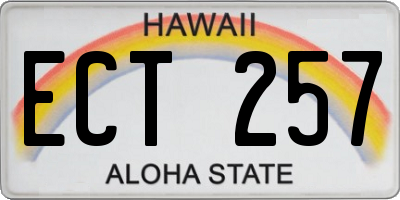 HI license plate ECT257